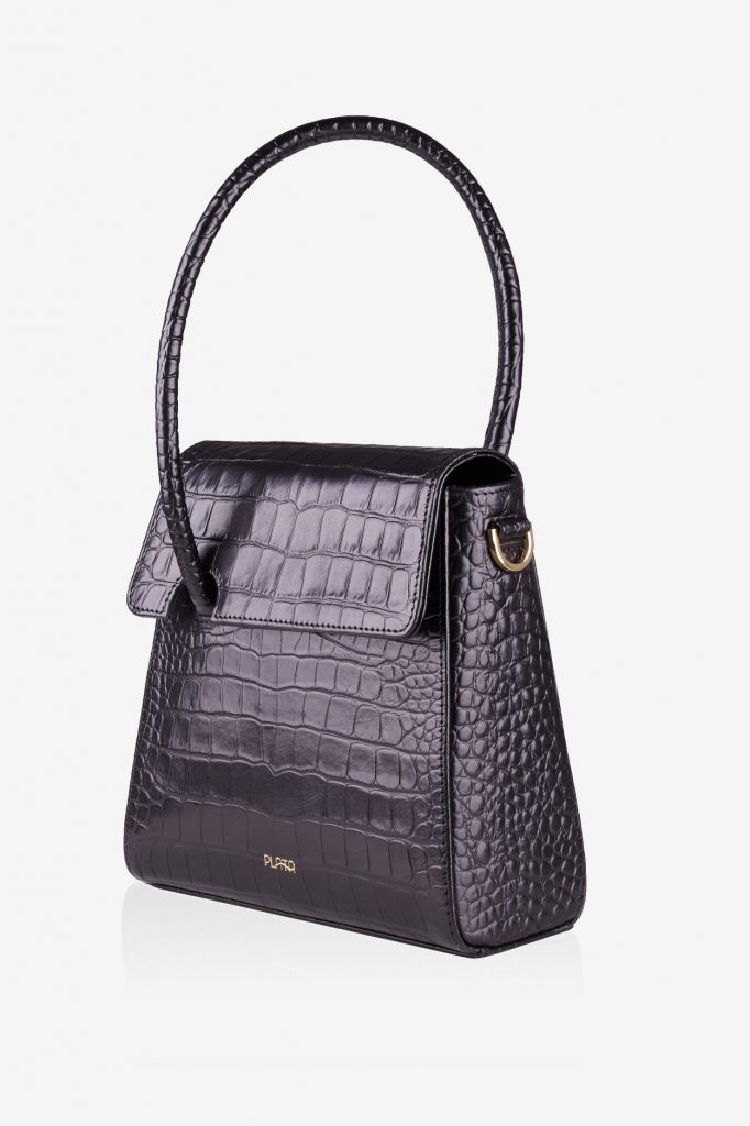 leather handbag AGNES “crocodile” PLATA Official Store